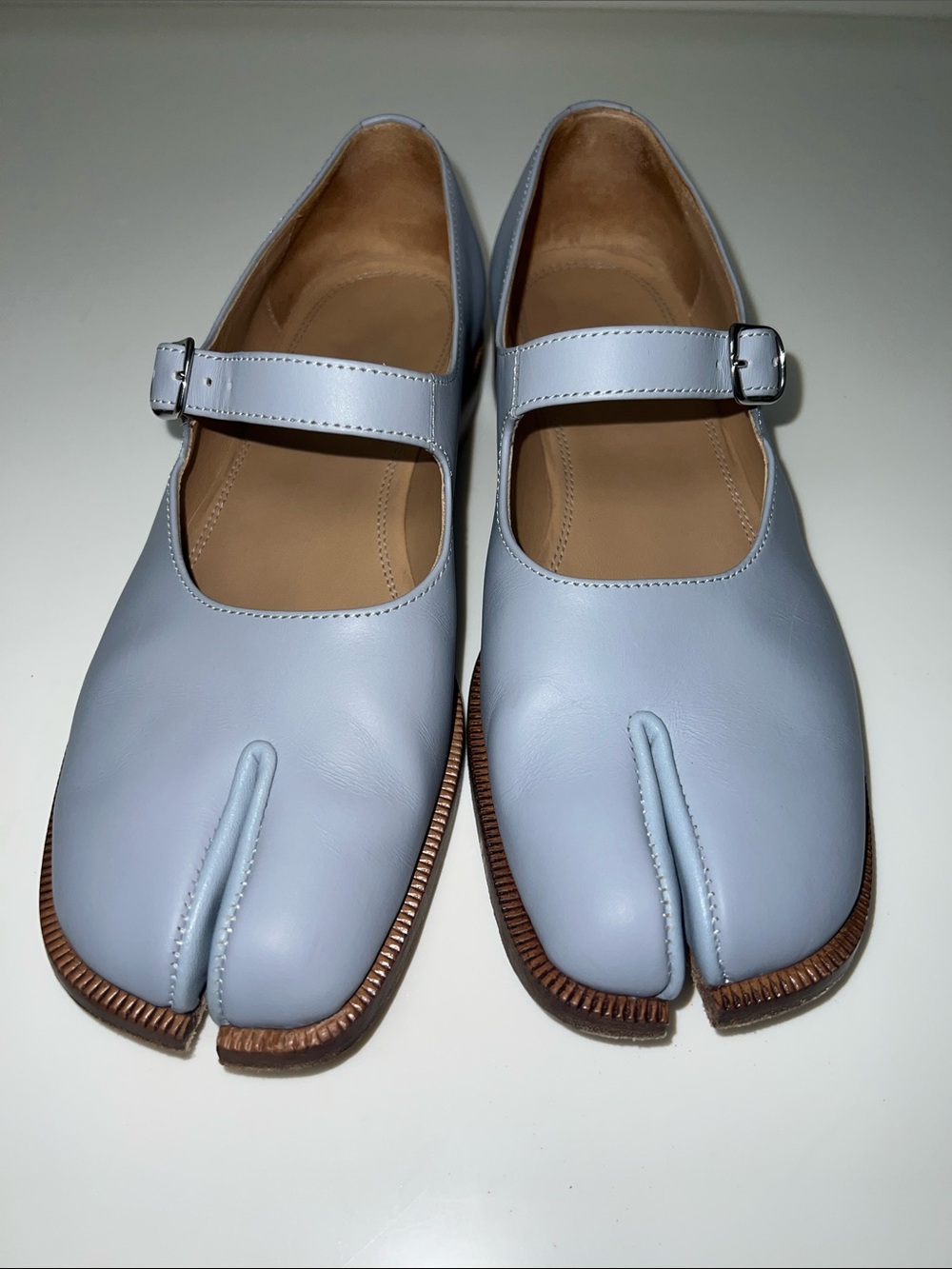MAISON Margiela Light Blue Mary Jane Split-Toe Flats